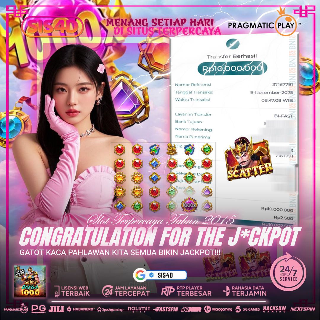 KEMENANGAN BESAR DATANG DARI PAHLAWAN "GATOTKACA" DENGAN TOTAL KEMENANGAN HINGGA Rp 10.000.000