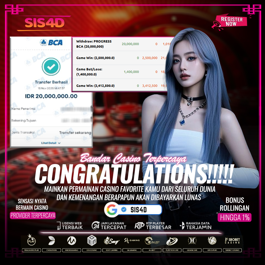 BACCARAT KASI MENANG BESAR BUAT MEMBER SETIA SIS4D Rp 20.000.000
