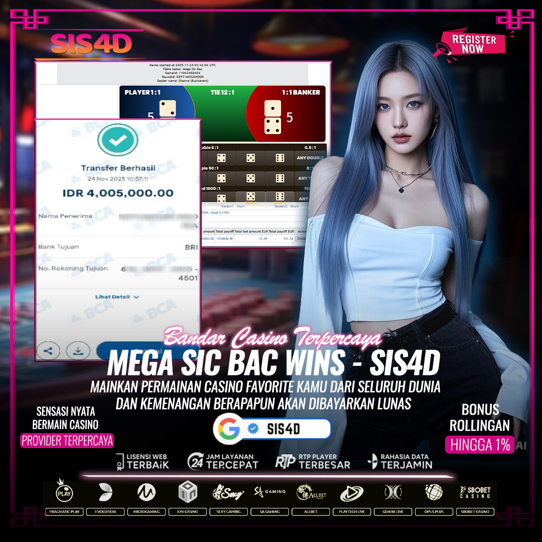 LIVECASINO SIS4D WINS - Rp 4.005.000