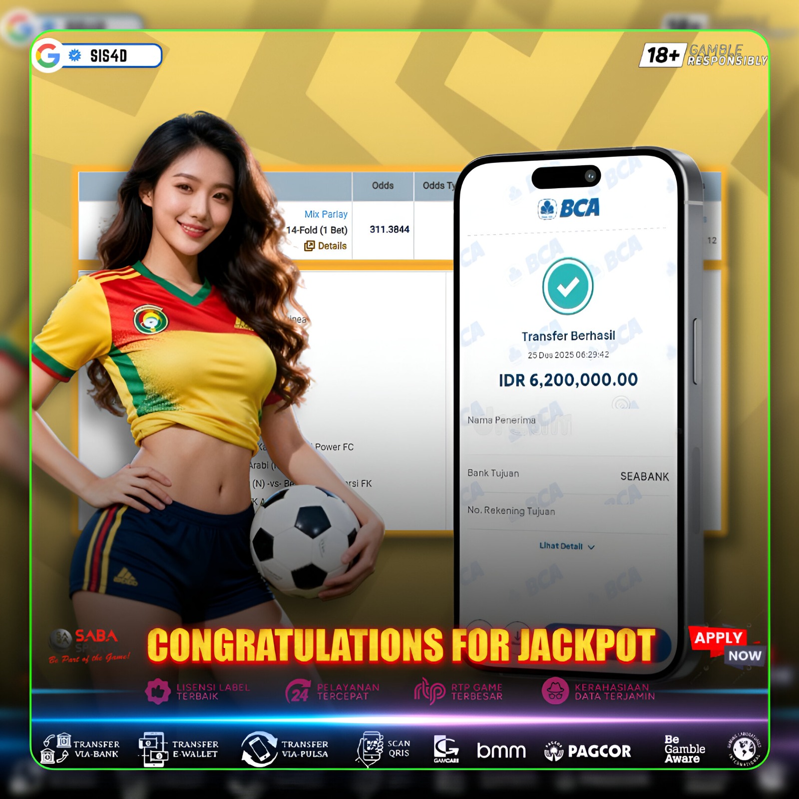 PARLAY MODAL 20RIBU JP 6 JUTA !!!