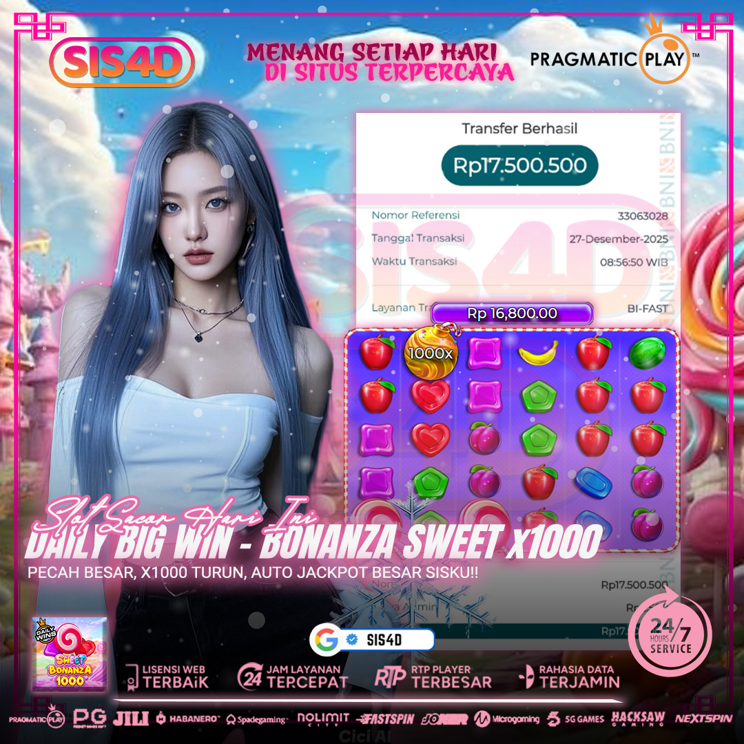 X1000 JACKPOT TURUN SISKU, AUTO MENANG BESARRR