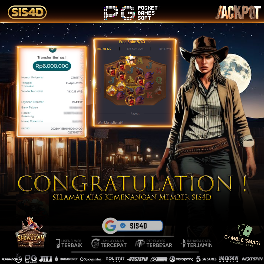 KEMENANGAN 6 JUTA DI WILD BOUNTY SHOWDOWN