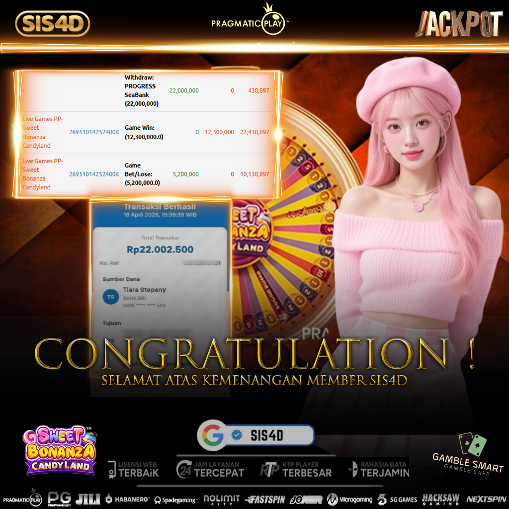 KEMENANGAN 22 JT MAIN SWEET BONANZA CANDYLAND