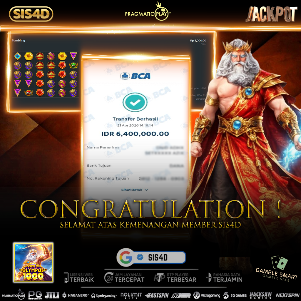 KEMENANGAN 6.4JT DARI KAKEK ZEUS !